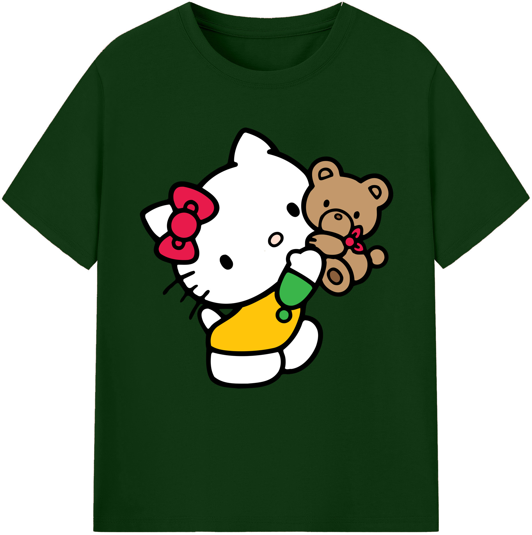 （画像用） Hello Kitty ハローキティ 綿100％半袖Tシャツ（フロントプリント）